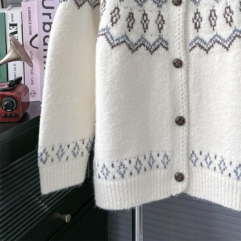 【outer】ジャカードニットカーデ　M28152