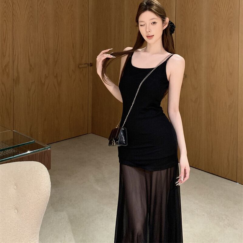 【dress】チュールコンビキャミワンピース　M29737
