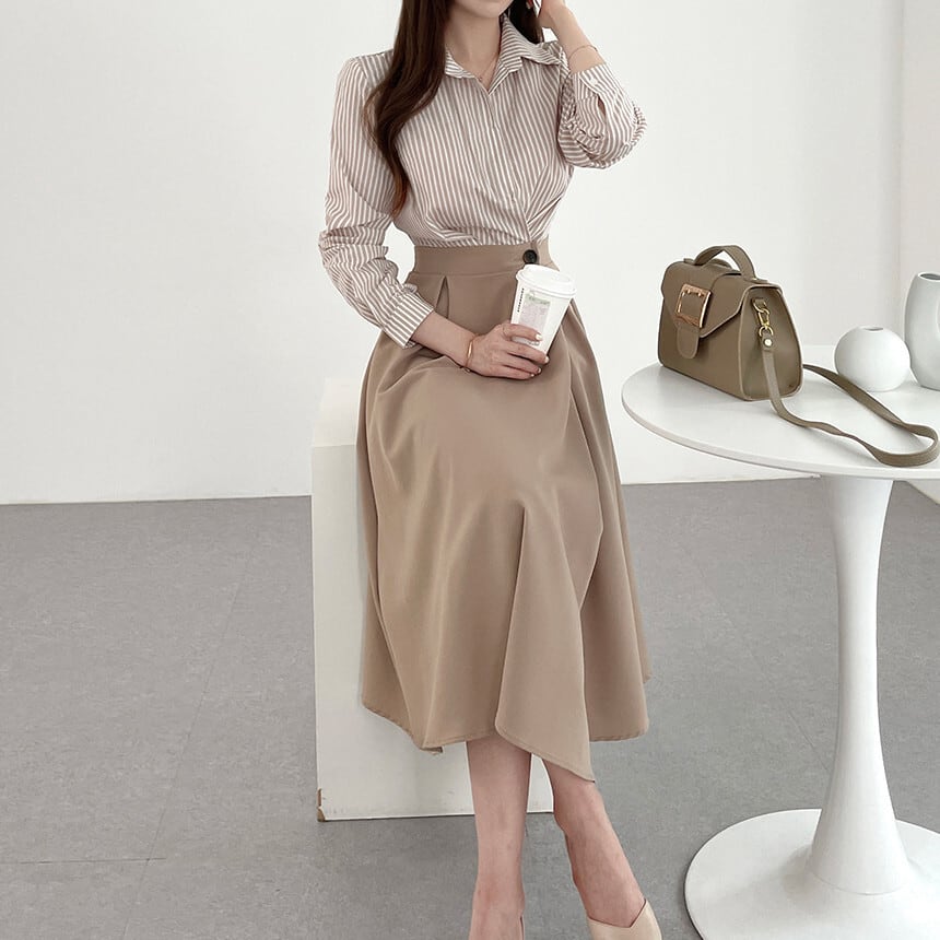 【dress】切り替えシャツワンピース　M29587