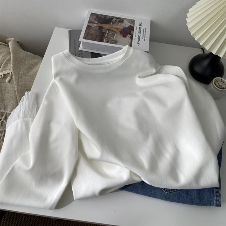 【tops】レース切り替え長袖Tシャツ　M29883