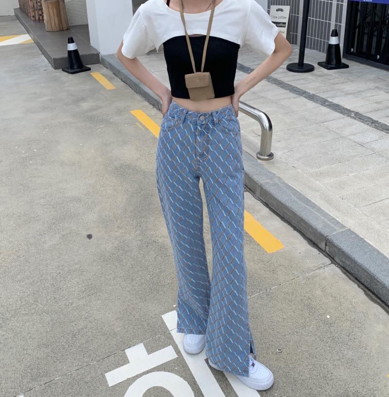 【bottoms】個性的なデザインレトロ夏デニムガウチョパンツ G0253