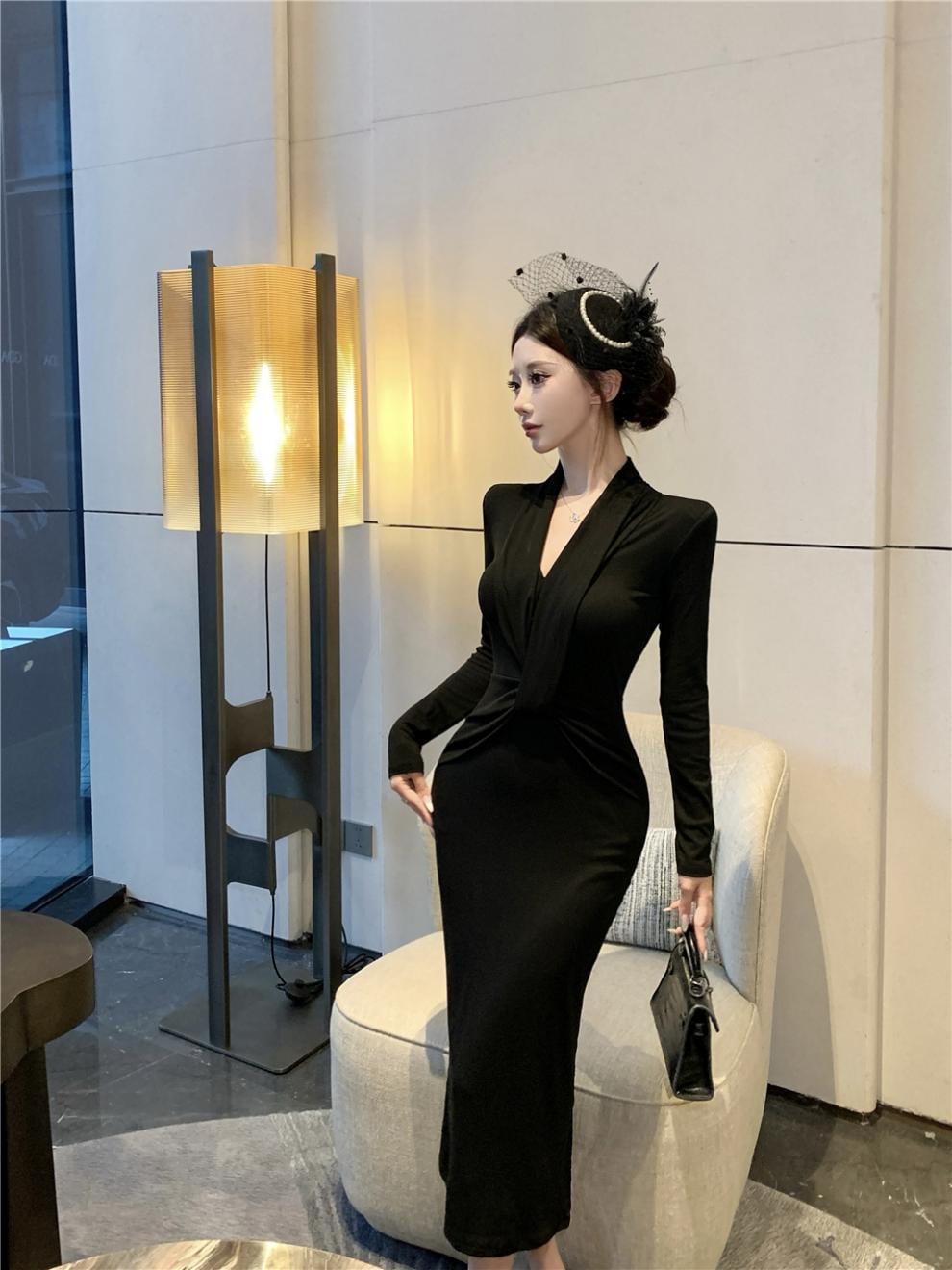 【dress】タイトロングワンピース Q7758