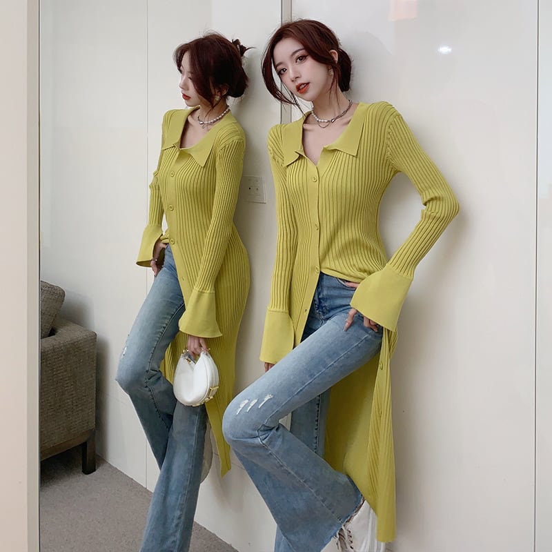 【dress】ボタンデザインニットワンピース　M28240