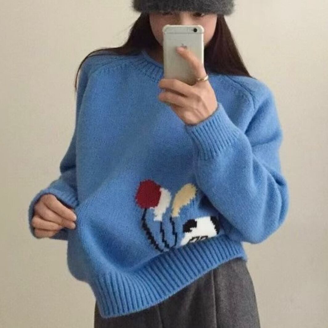 【tops】ジャカードニットセーター　M28777