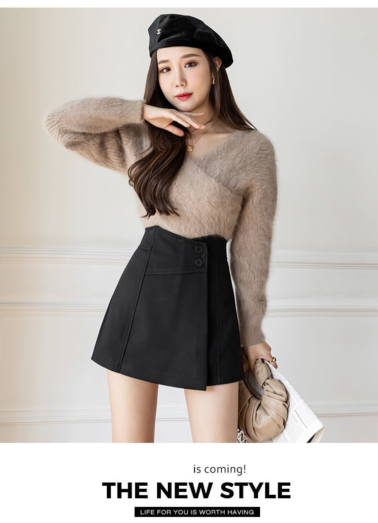 【bottoms】好感度UP!気質満点レトロAラインハイウエストカジュアル不規則ショートパンツ G5101