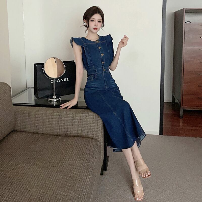 【dress】ノースリーブデニムワンピース G20199