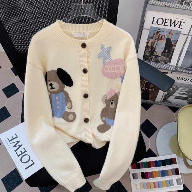 【outer】カートゥーンニットカーデ　M29134