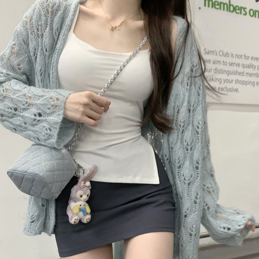 【outer】カットワークニットカーデ　M29506