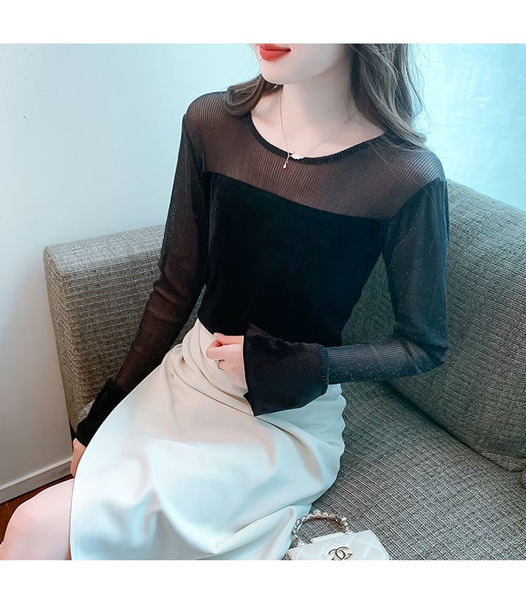 【tops】チュールコンビトップス　M29378