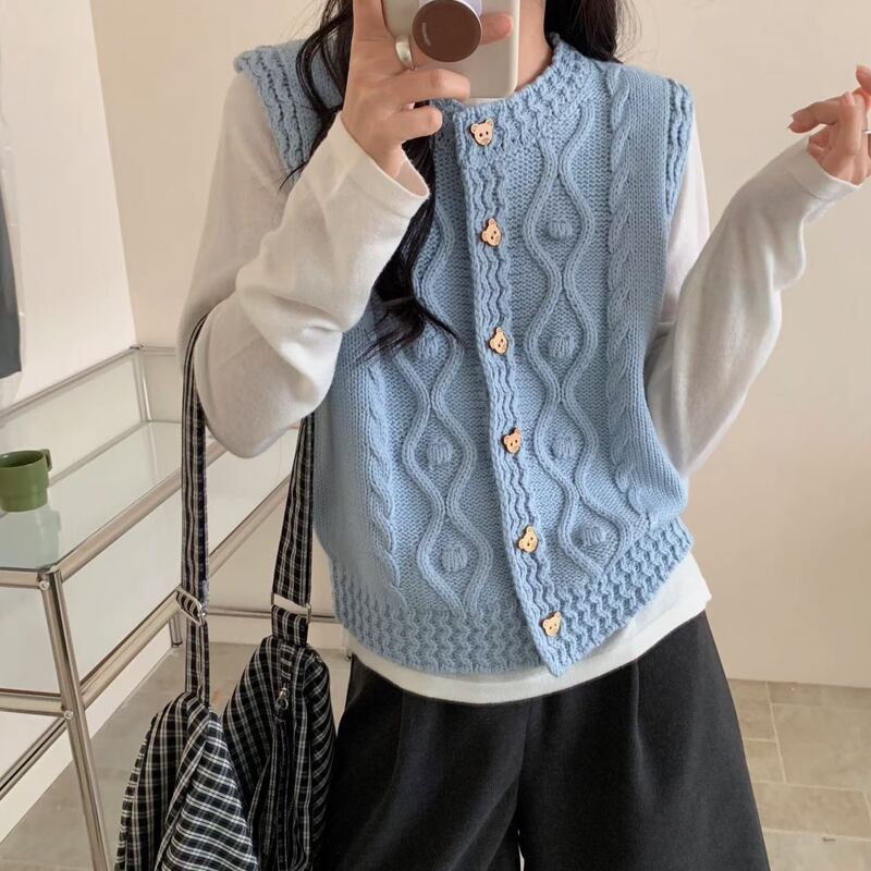 【outer】4色展開ニットベスト Q8067