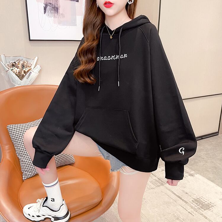 【tops】韓国ファッションフード付き長袖英字柄秋新作3色カジュアル薄手着回しパーカーF0722