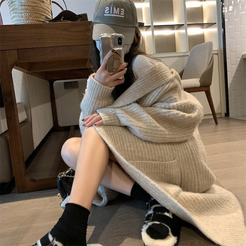 【outer】ロング丈ニットカーデ　M27074