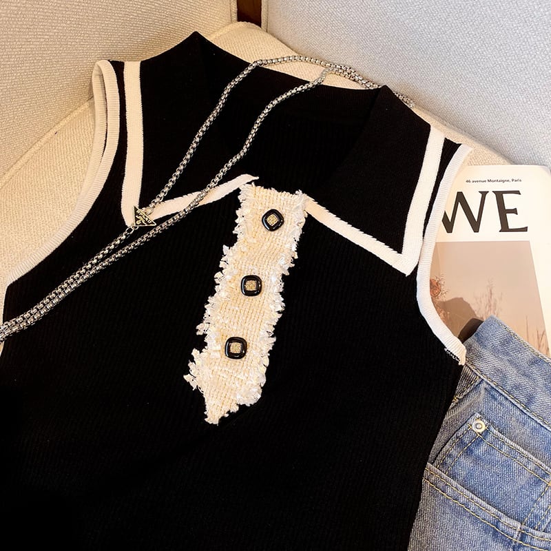 【tops】POLOネックニットキャミソール G20682