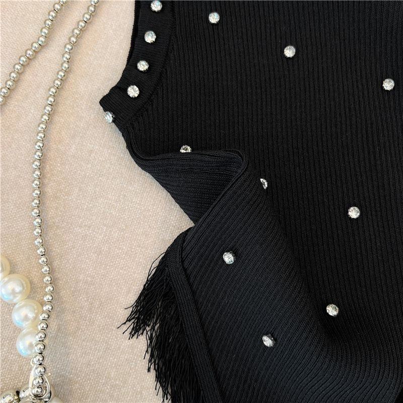 【tops】フリンジニットタンクトップF7729