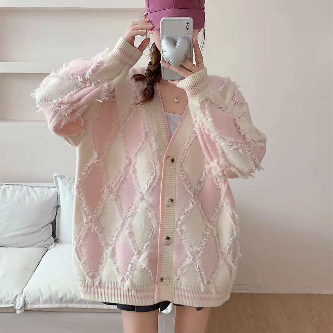【outer】Vネックニットカーデ　M26055