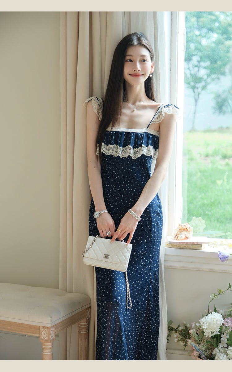 【dress】レースフリルキャミワンピース　M31661