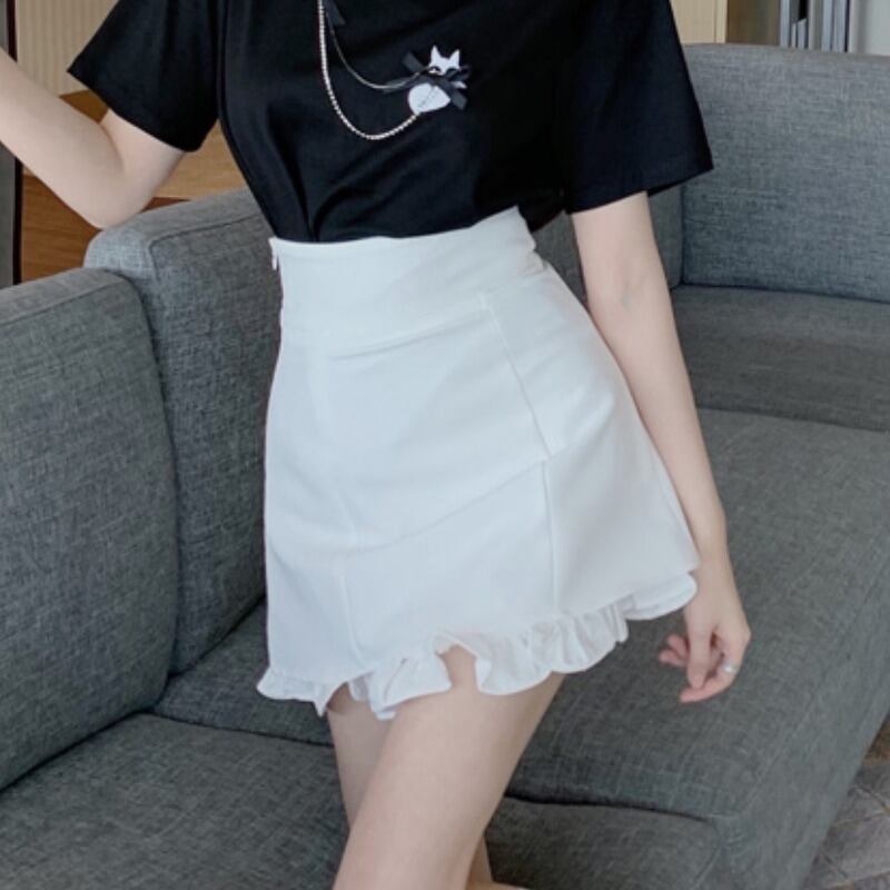 【bottoms】夏INS風Aライン合わせやすいボディラインショート丈スカートF0269