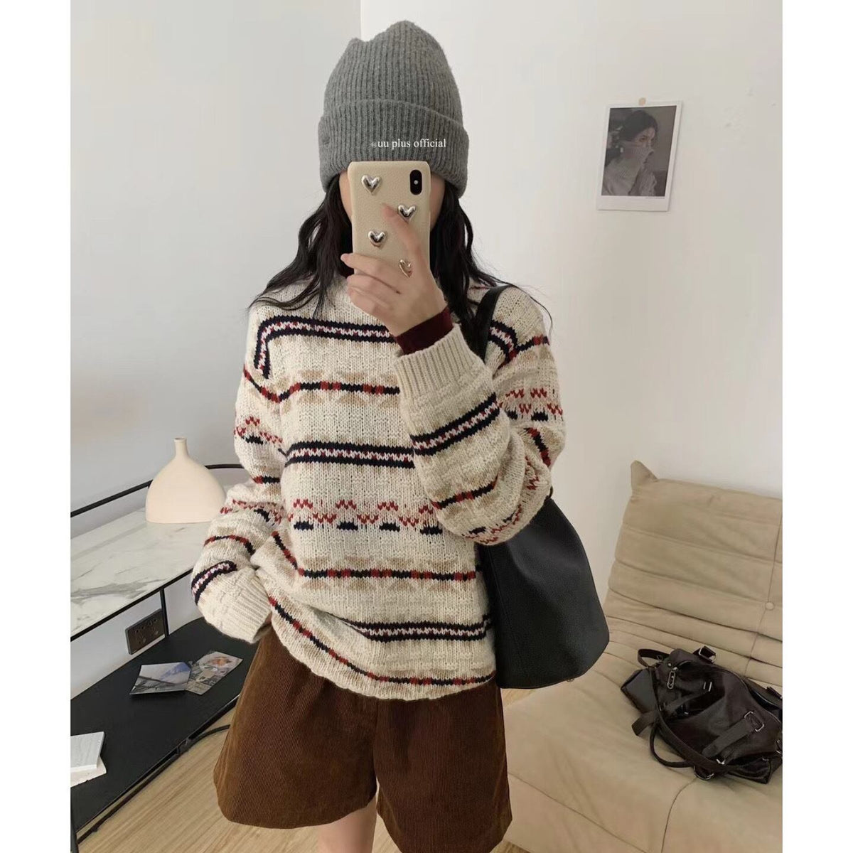 【tops】ジャカードニットセーター　M27796