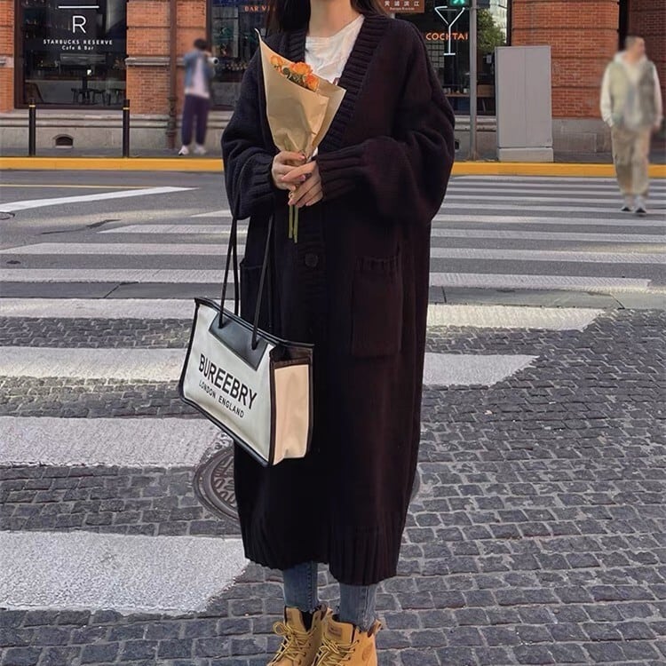 【outer】ロング丈ニットカーデ　M25665
