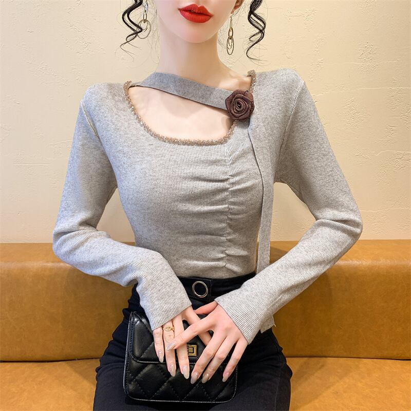 【tops】スリットニットトップス　M27822