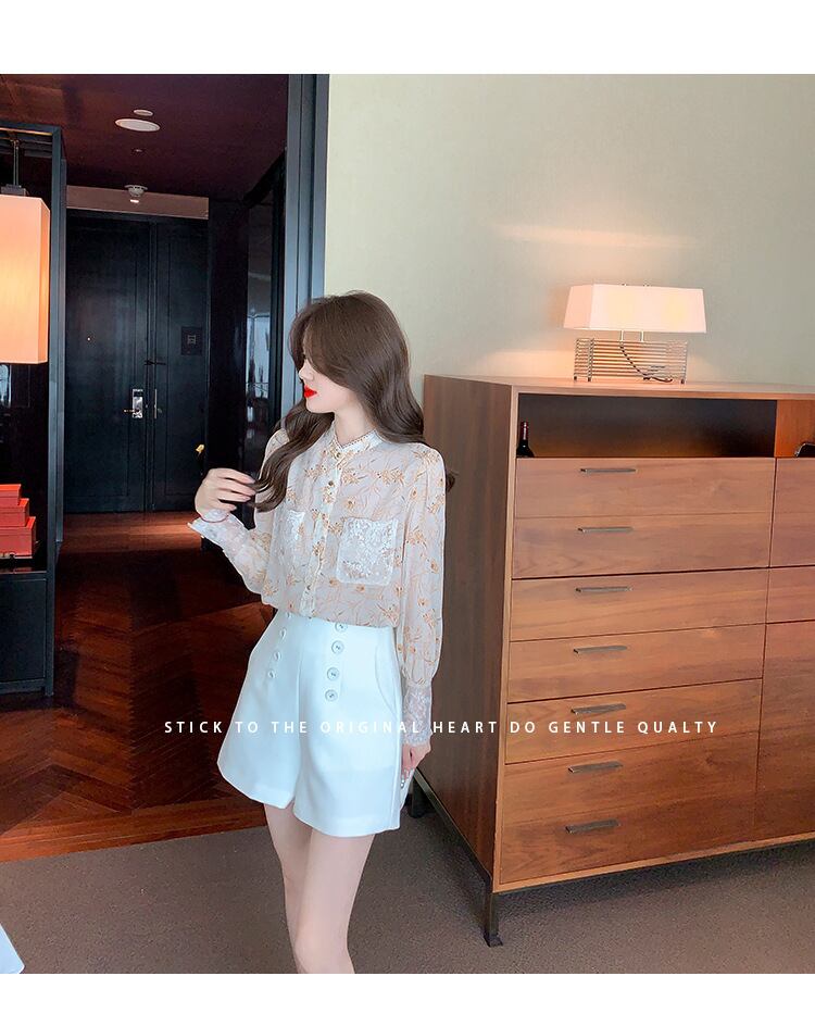 【tops】花柄シャツトップス　M18566