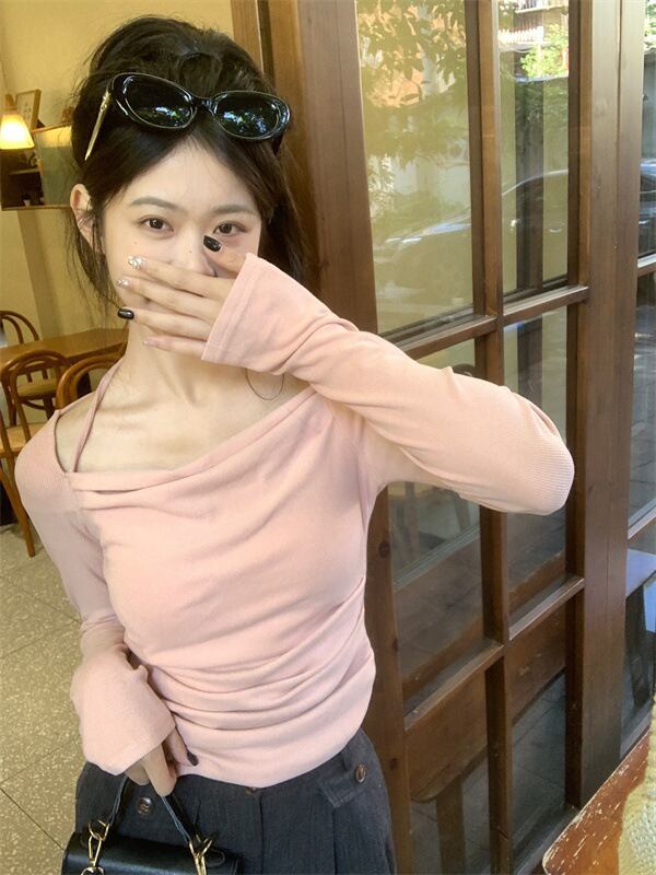 【tops】ボートネック長袖Tシャツ　M29631