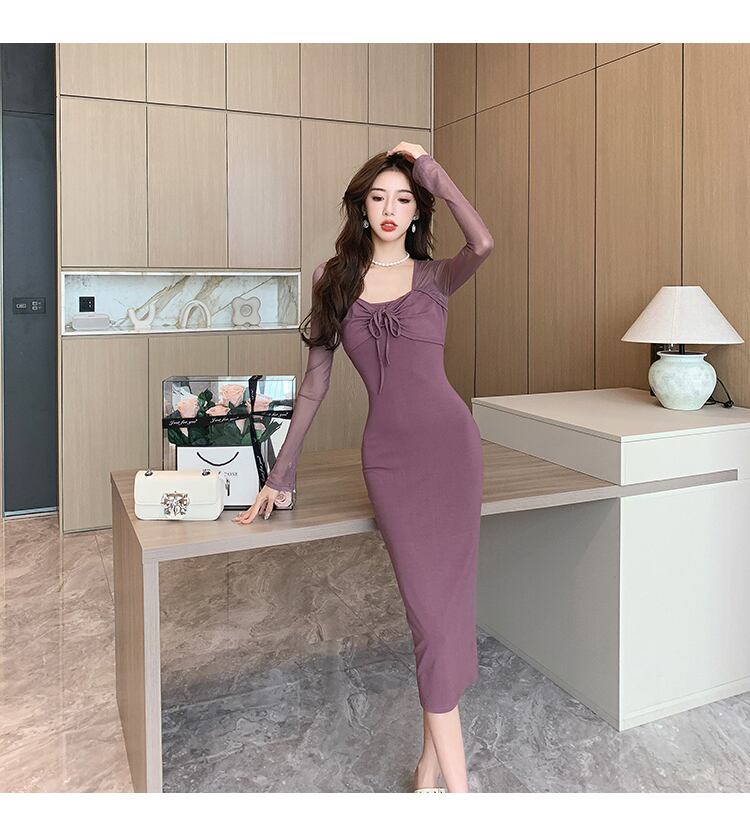 【dress】チュールコンビワンピース　M29493