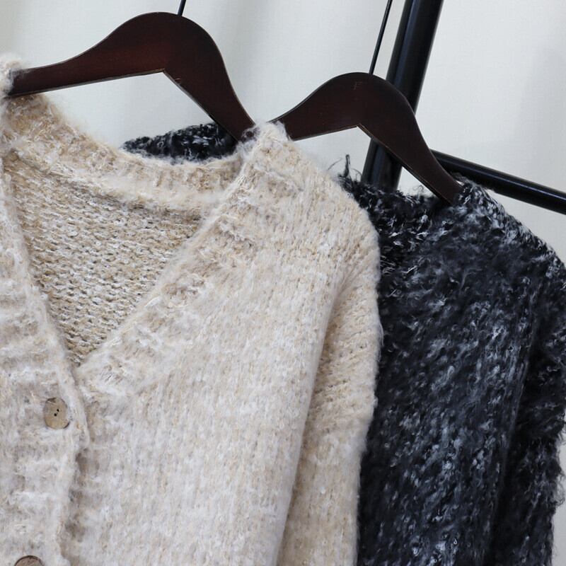【outer】Vネックニットカーデ　M28588