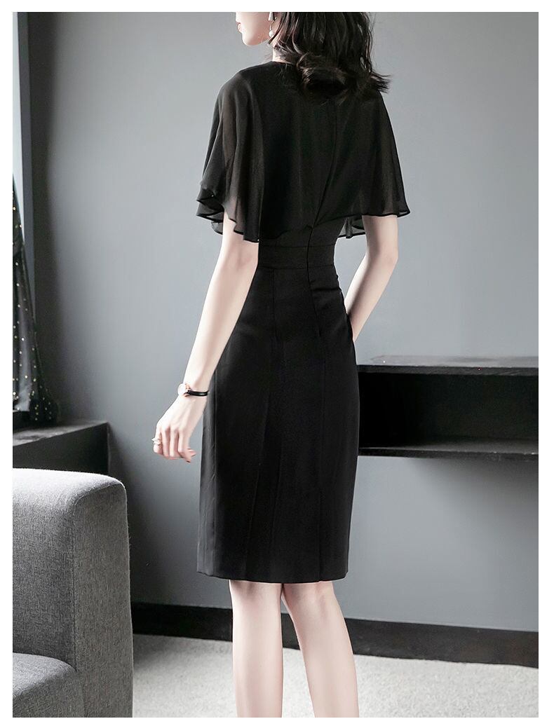 【dress】シフォン ファッション!OL通勤気質満点夏スウィートタイト着痩せ ワンピース G8075