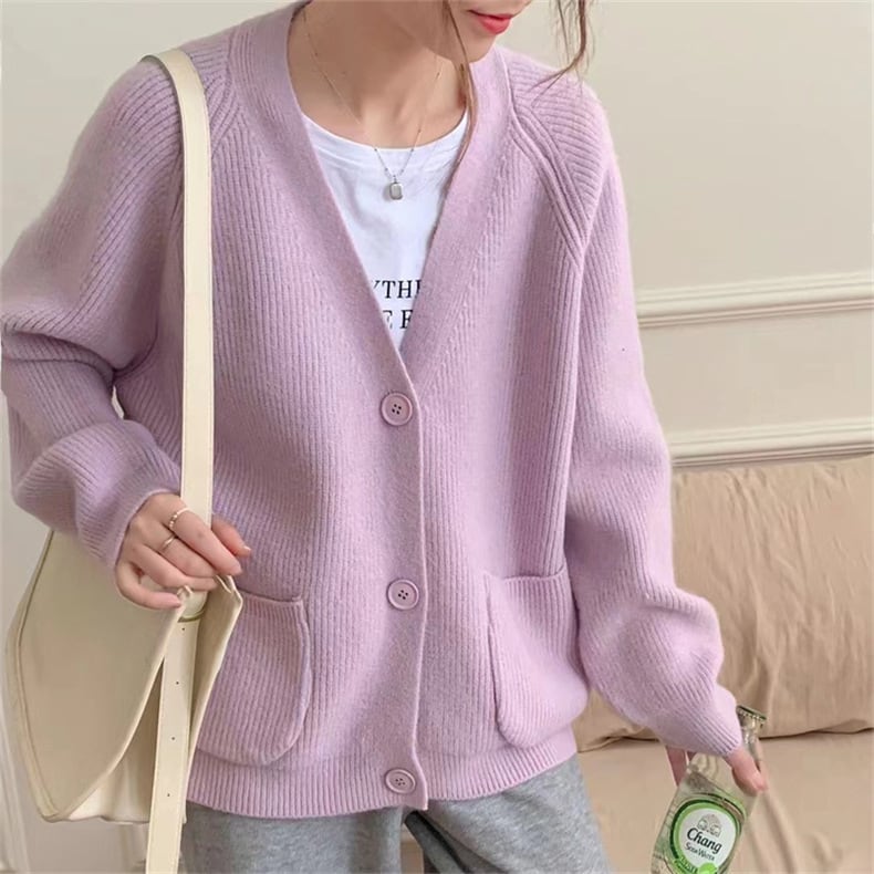 【outer】Vネックニットカーデ　M25852