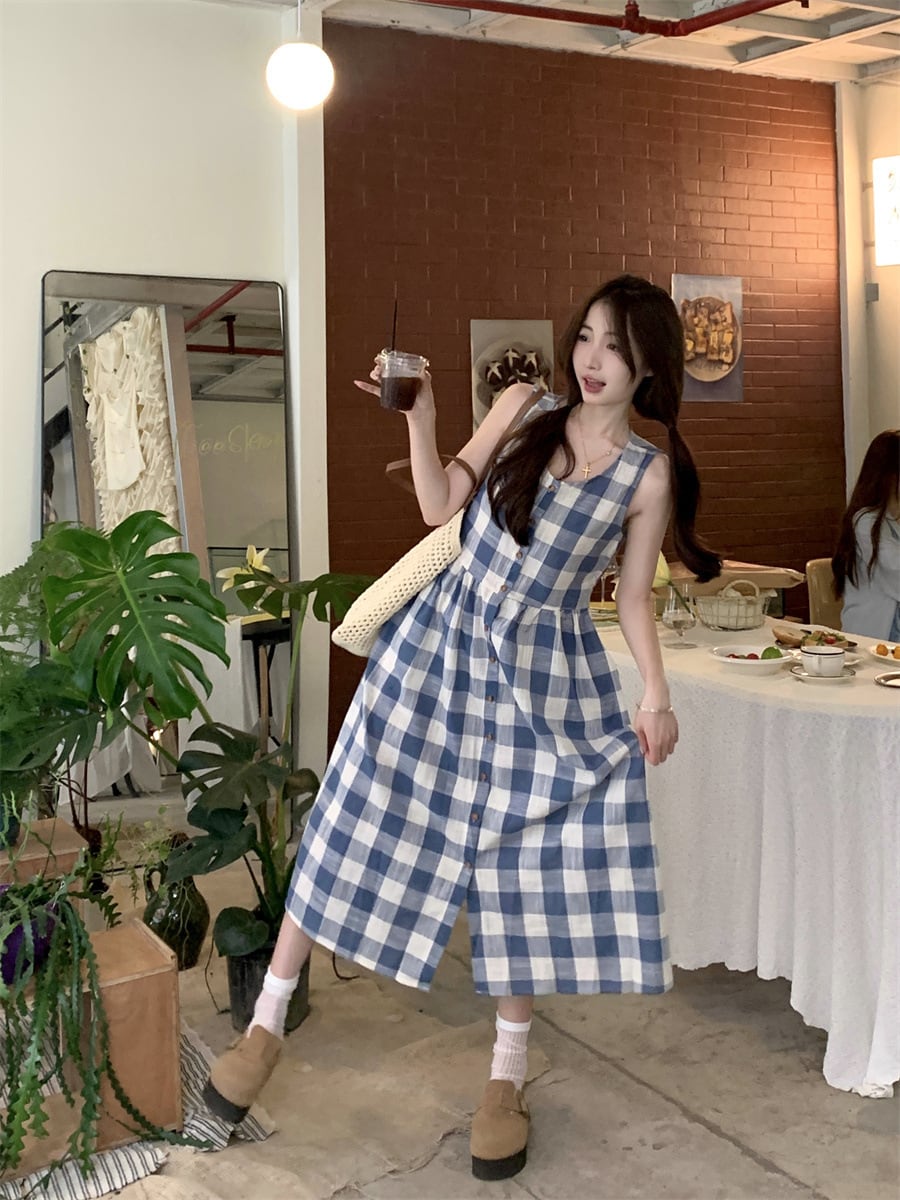 【dress】チェック柄ワンピース　M25144