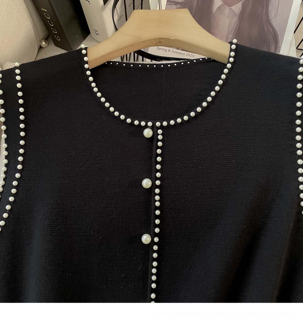 【dress】パールノースリーブニットワンピース　M24911