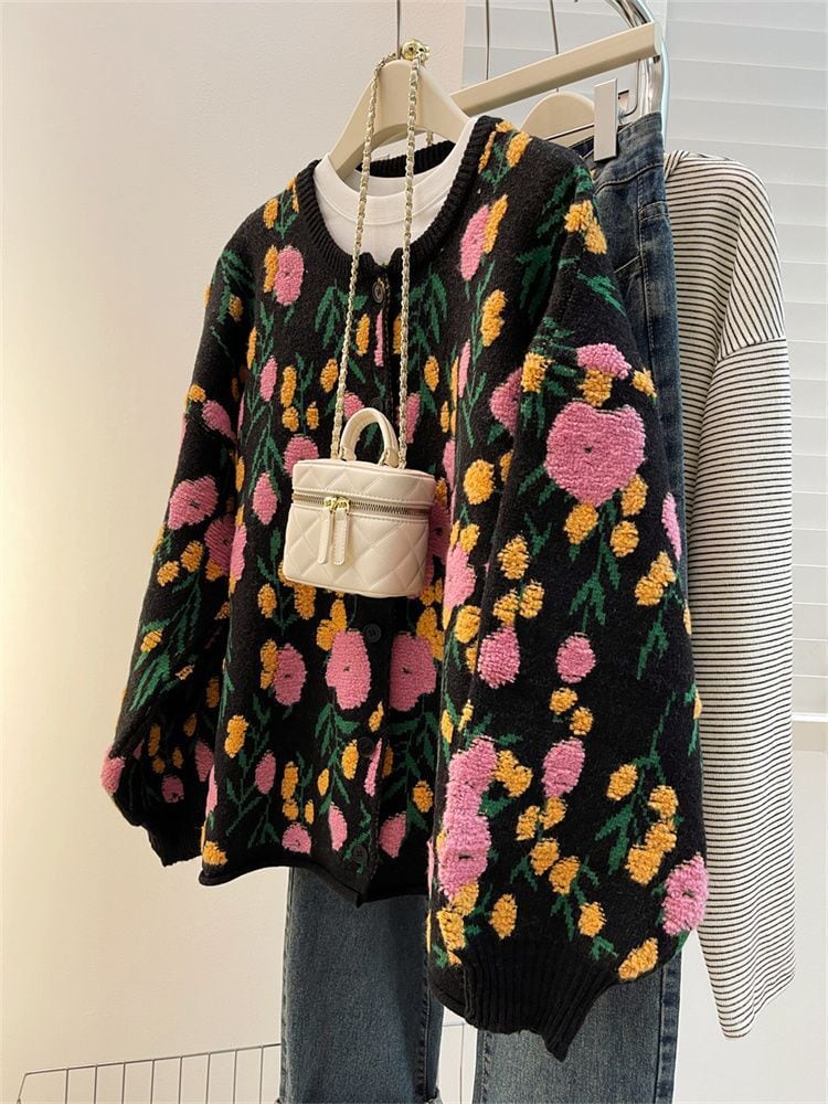 【outer】ジャカードニットカーデ　M28933