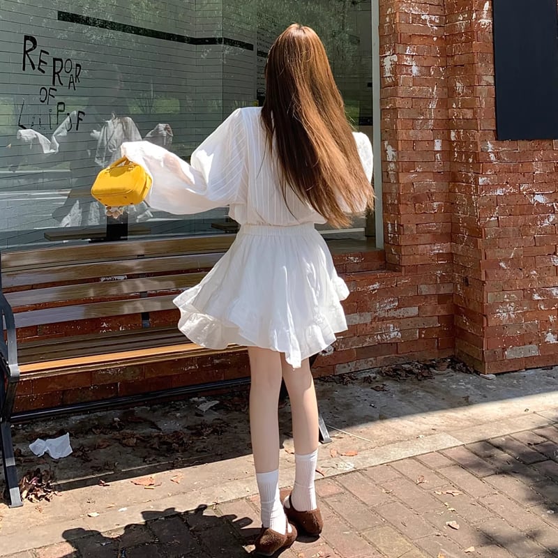 【dress】イレヘムフレアワンピース Q8095