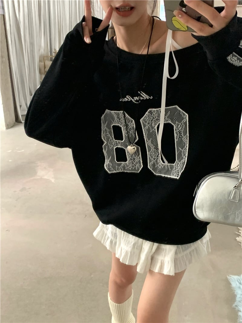 【tops】オフショルダープルオーバー　M26038