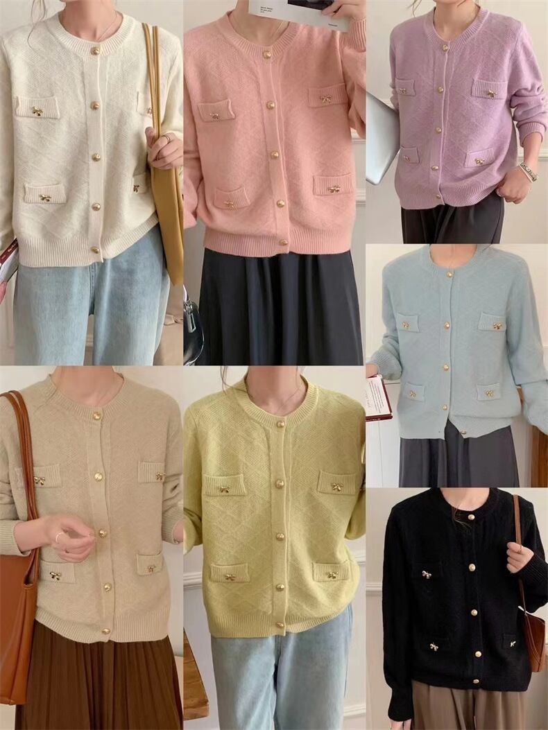 【outer】クルーネックニットカーデ　M25851