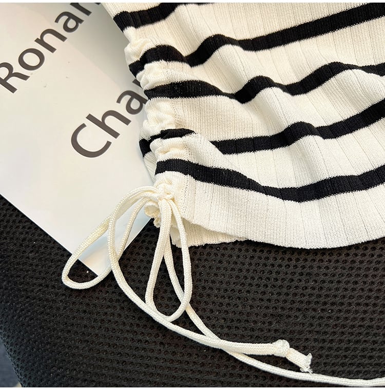 【tops】ビーズリボンニットTシャツG21546