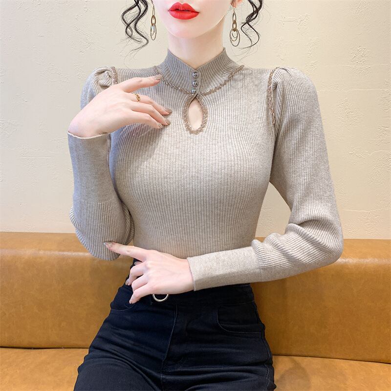【tops】ビジューニットトップス　M28221
