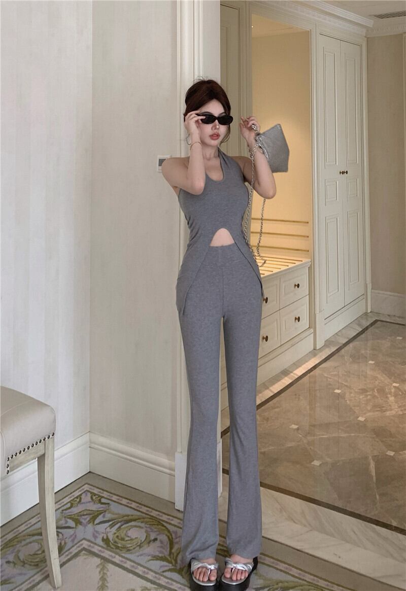 【set】スリットキャミソール+ラッパズボン２点セットG21282