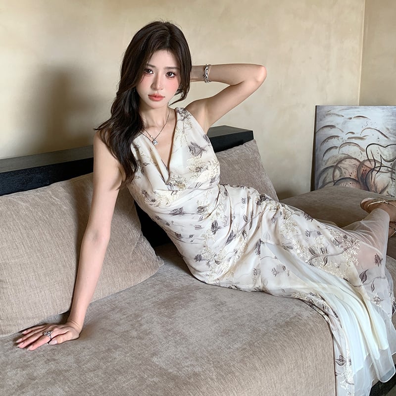 【dress】Vネックワンピース　M24297