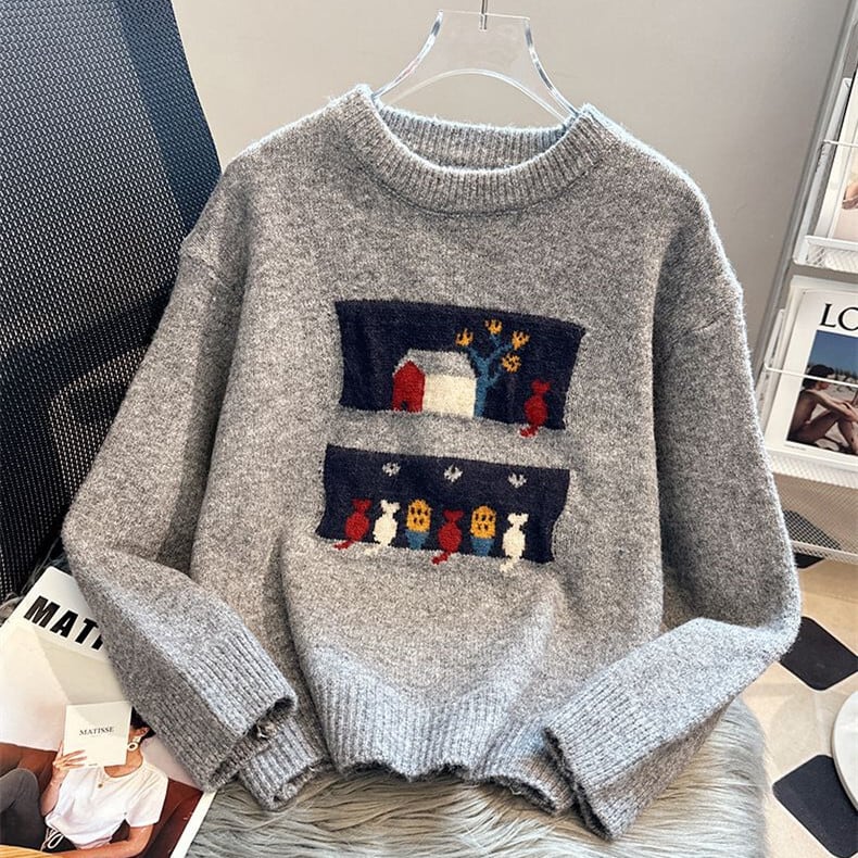 【tops】ジャカードニットセーター　M26421