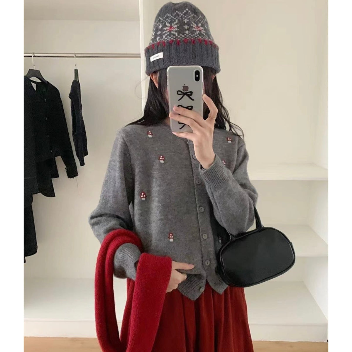 【outer】ジャカードニットカーデ　M29039