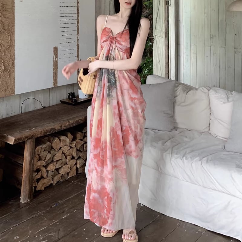 【dress】ロングキャミワンピース Q8334