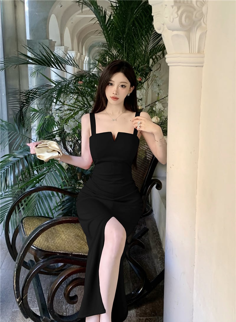 【dress】スリットキャミワンピース Q8084
