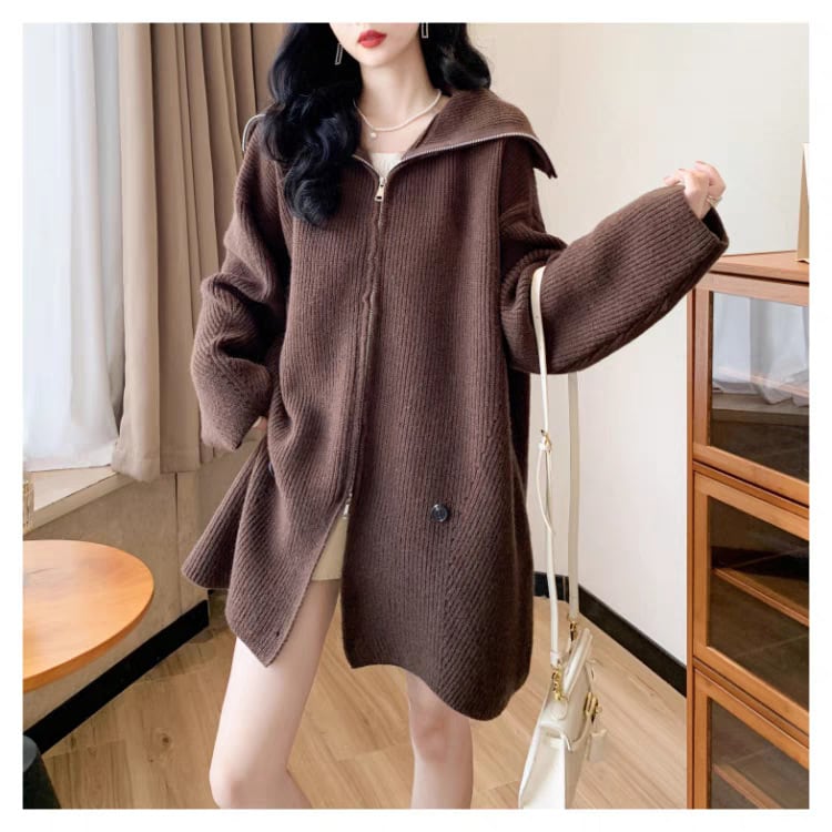 【outer】ファスナーニットカーデ　M28487