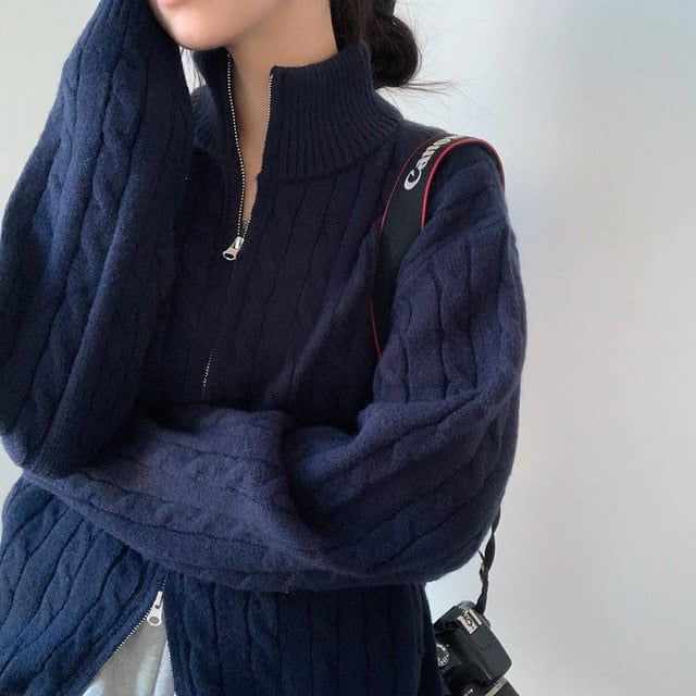 【outer】ファスナーニットカーデ　M26046