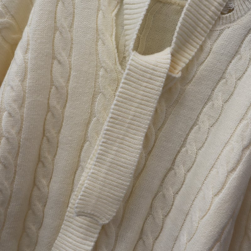 【tops】不規則 イレギュラーニットセーター　M28597