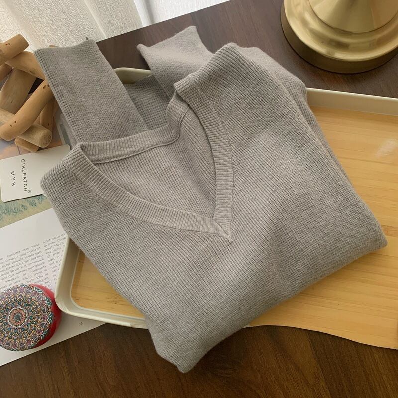 【tops】Vネックニットトップス　M28339