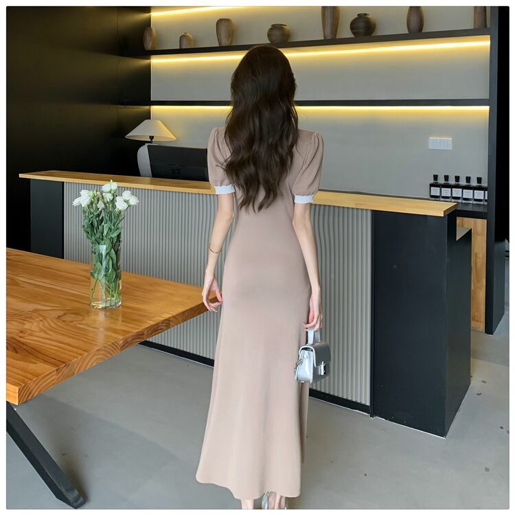 【dress】POLOネックニットワンピース G21110