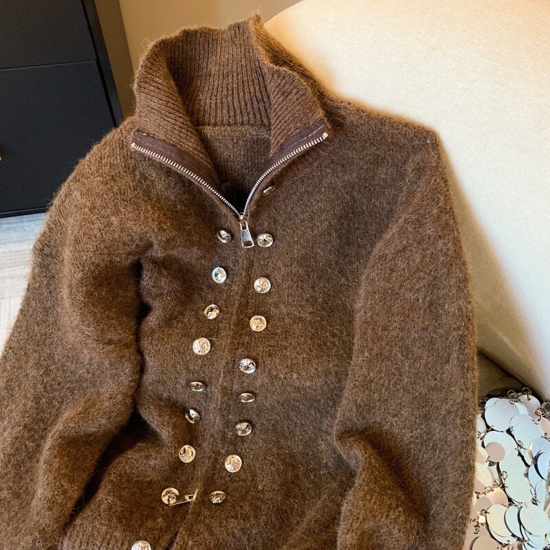 【outer】ファスナーニットカーデ　M29155